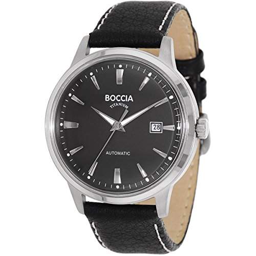 Boccia Herren-Armbanduhr Analog Automatik Leder 3586-02
