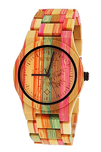 Pure Time designer Unisex Uhr Damen Herren Holz Armbanduhr in bunt limitierte Summer Edition inkl Uhrenbox
