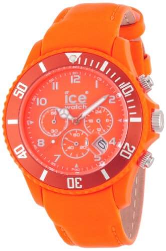 Ice-Watch Unisex-Armbanduhr Medium Big Ice-Chrono Mann Fluo Orange CHFOBL