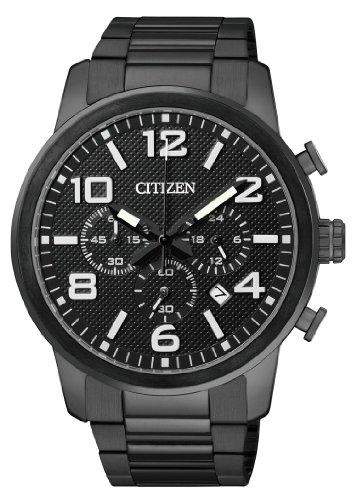 Citizen Herren-Armbanduhr Chronograph Quarz Edelstahl beschichtet AN8055-57E