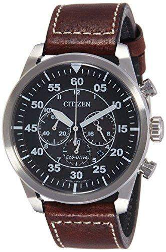 Citizen Herren-Armbanduhr XL Chronograph Quarz Leder CA4210-16E