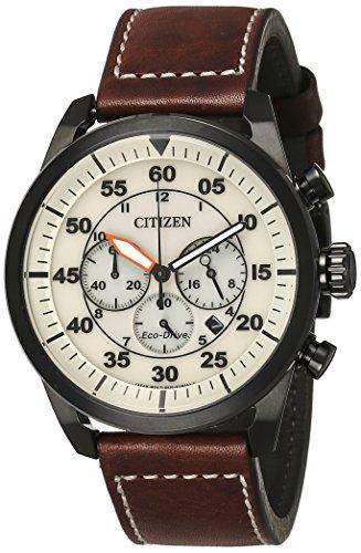 Citizen Herren-Armbanduhr XL Chronograph Quarz Leder CA4215-04W