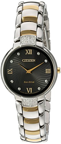 Citizen Citizen Eco Drive Diamant Quarz Edelstahl Kleid Farbe zweifarbig Modell ex1464 54E