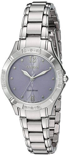 Citizen Citizen Eco Drive Diamant Quarz Edelstahl Kleid Farbe silberfarbene Modell em0450 53 x