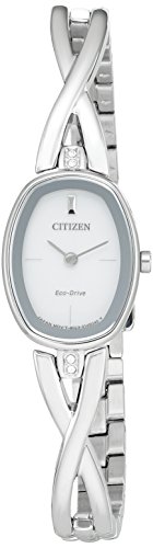 Citizen CITIZEN ECO DRIVE Damen Silhouette Quarz Edelstahl casual Uhr Farbe silberfarbene Modell ex1410 53 A