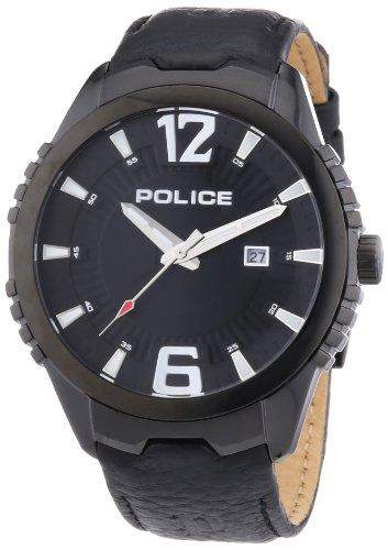 Police Herren-Armbanduhr XL VICE Analog Quarz Leder P13592JSB-02