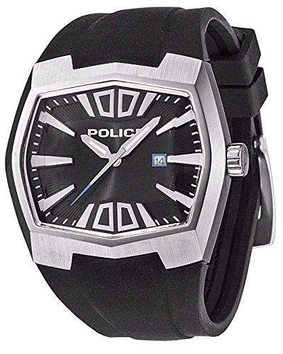 Polizei - PL 13834js-02 - Armbanduhr - Quarz Analog - Zifferblatt schwarz Armband Silikon Schwarz