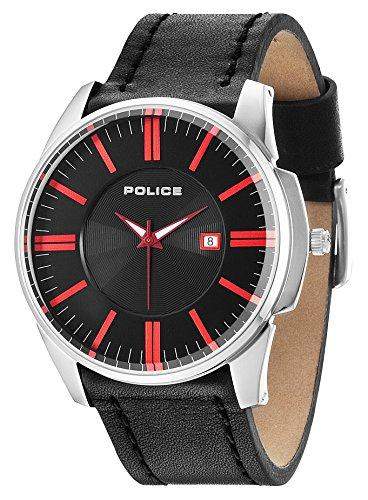 POLICE Herren-Armbanduhr GOVERNOR Analog Quarz Leder P14384JS-02