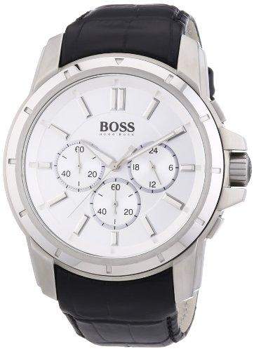Hugo Boss Herren-Armbanduhr XL Analog Quarz Leder 1512927
