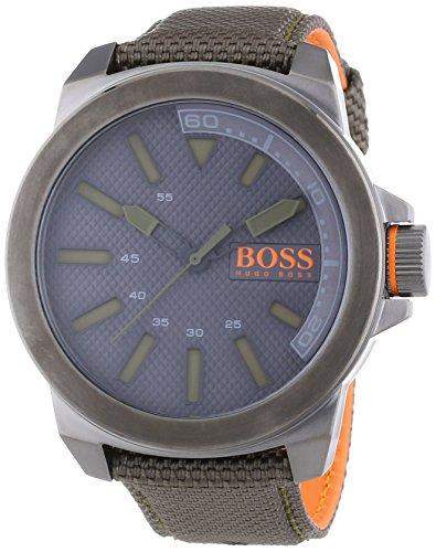 BOSS Orange Herren-Armbanduhr XL New York Analog Quarz Textil 1513009