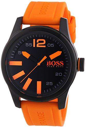 BOSS Orange Herren-Armbanduhr XL Paris Analog Quarz Silikon 1513047