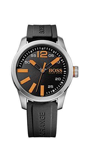 BOSS Orange Herren-Armbanduhr XL Paris Analog Quarz Silikon 1513059