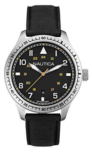Nautica Herren-Armbanduhr Analog Quarz Leder A10097G
