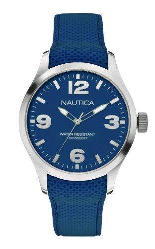 Nautica Herren-Armbanduhr XL Analog Quarz Silikon A11583G