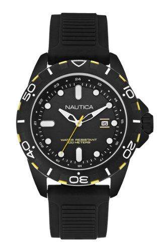Nautica Herren-Armbanduhr XL Analog Quarz Silikon A11621G