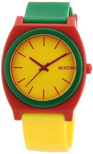 Nixon Unisex-Armbanduhr The Time Teller P Rasta Analog Quarz Kautschuk A1191114-00