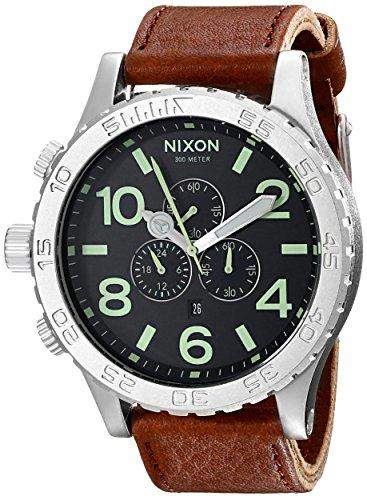 NIXON 51-30 CHRONO LEATHER MENS STAINLESS STEEL CASE CHRONOGRAPH UHR A1241037