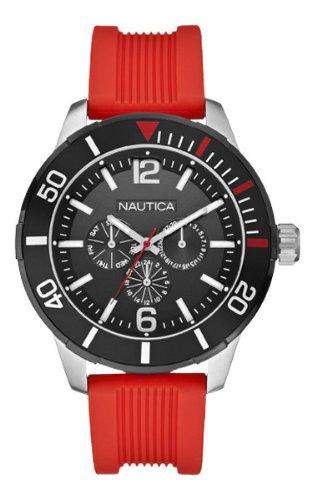 Nautica Herren a14626g NSR 11 Multifunktions Rot Kunstharz Armbanduhr