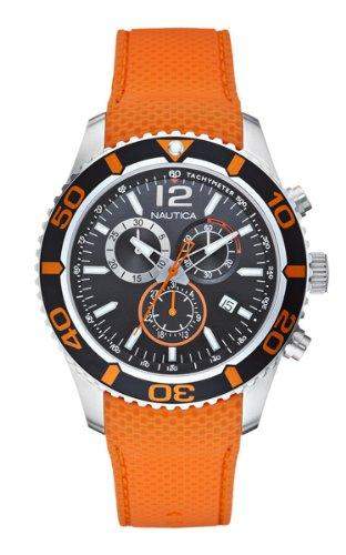 Nautica Herren-Armbanduhr XL Analog Quarz Silikon A15101G