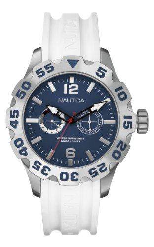 Nautica - A16616G - Zeigt Herren-Armbanduhr 10510262 Analog Silikon Weiss