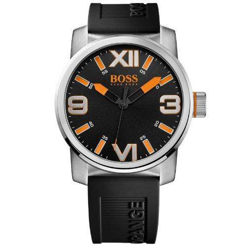 BOSS Orange Herren-Armbanduhr XL Dubai Analog Quarz Silikon 1512985