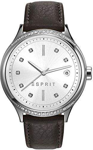 Esprit Damen-Armbanduhr ES-RACHEL DARK BROWN Analog Quarz Leder ES108562005