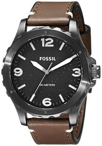 Fossil Herren-Armbanduhr XL Nate Analog Quarz Leder JR1450