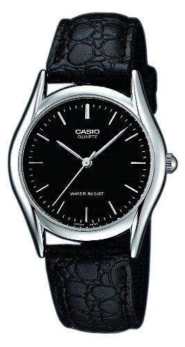 Casio Herren-Armbanduhr Analog Leder schwarz MTP-1154E-1AEF
