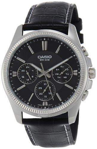 CASIO Herren-Armbanduhr Analog Quarz Leder MTP-1375L-1