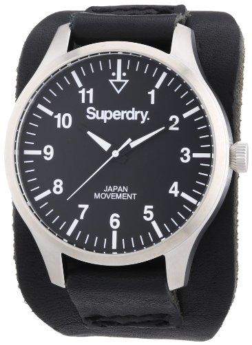 Superdry Herren-Armbanduhr XL Analog Quarz Leder SYG102B