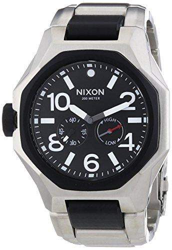 Nixon Herren-Armbanduhr XL Tangent Black Analog Quarz Edelstahl A397000-00