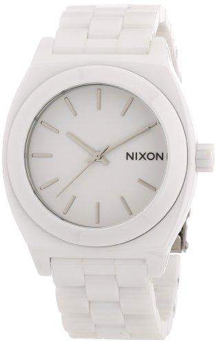 Nixon Herren-Armbanduhr XL The Ceramic Time Teller White Analog Quarz Keramik A250100-00