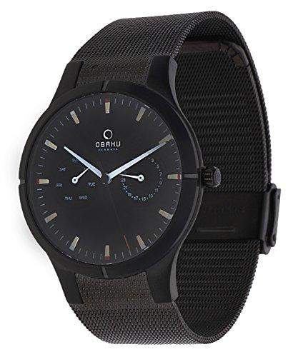 Obaku Harmony Herren-Armbanduhr V100G BBMB Titanglas