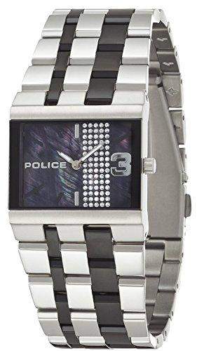POLICE Damen-Armbanduhr GLAMOUR SQUARE Analog Quarz Edelstahl P10501BS-30MA