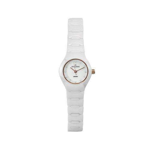 Skagen Damen-Armbanduhr Analog Keramik weiss- 816XSWXRC1