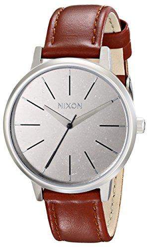 Nixon A108747 Womens Kensington Brown Leather Strap Silver Dial Watch