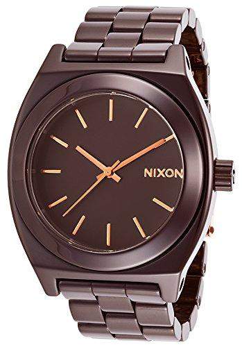 Nixon Ceramic Time Teller Damen-Armbanduhr Armband Keramik Braun + Gehaeuse Quarz Analog A2501192-00