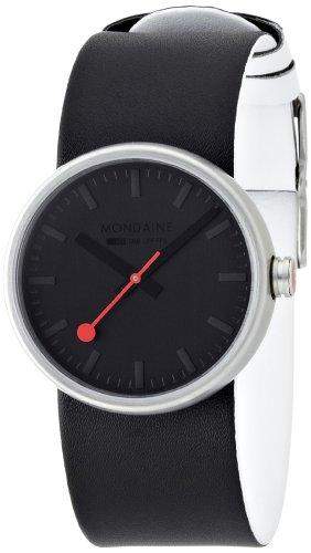 MONDAINE Damen-Armbanduhr Mondaine Bold Black Analog Quarz Leder A6583030614SBB