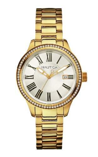 Nautica Damen-Armbanduhr Analog Quarz Edelstahl A16661M