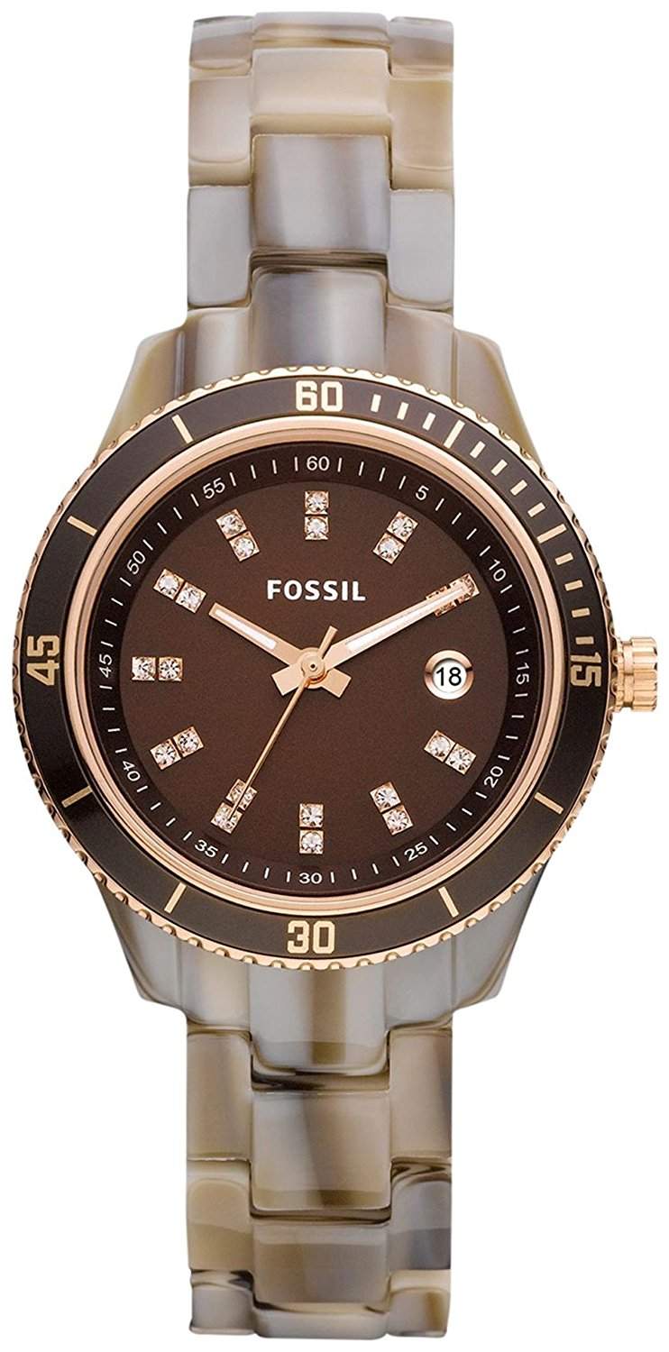 Fossil Damen-Armbanduhr XS Stella Analog Plastik ES3094