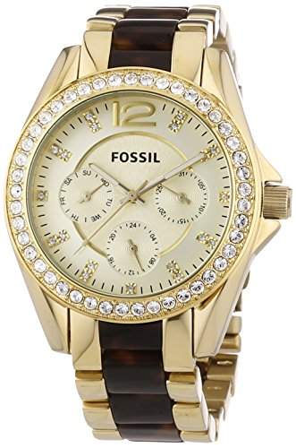 Fossil Damen-Armbanduhr Analog Quarz Edelstahl ES3343