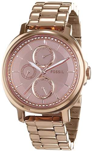 Fossil Damen-Armbanduhr Analog Quarz Edelstahl beschichtet ES3720