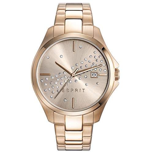 Esprit Damen-Armbanduhr ES-CECILIA ROSE GOLD Analog Quarz Edelstahl beschichtet ES108432003