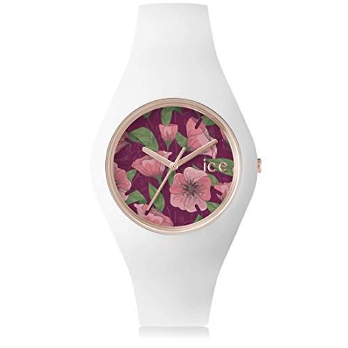 Ice-Watch Damen - Armbanduhr Ice Flower Analog Quarz Silikon ICEFLPOPUS15