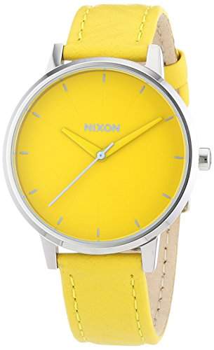 Nixon Damen-Armbanduhr Kensington Yellow Mod Analog Quarz Leder A1081806-00