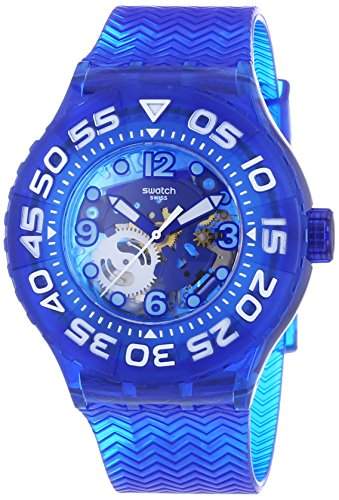 Swatch Unisex-Armbanduhr La Nave Va Analog Quarz Plastik SUUS100
