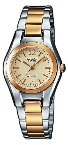 Casio - ltp-1280psg-9aef - Collection Damen-Armbanduhr 045J699 Analog beige Armband Stahl zweifarbig