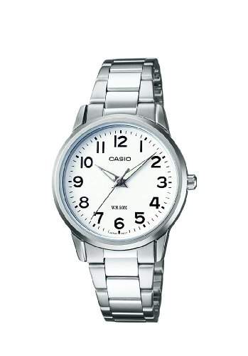 Casio - ltp-1303pd-7bvef - Collection Damen-Armbanduhr 045J699 Analog weiss Armband Stahl Silber