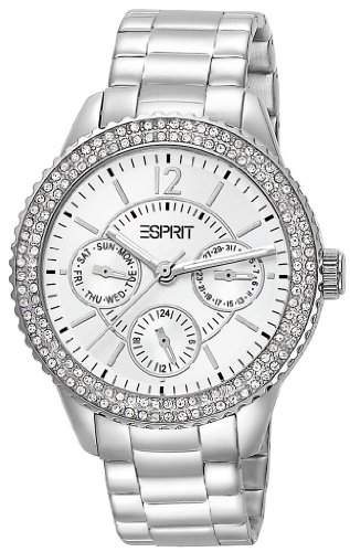 Esprit Damen-Armbanduhr Marin Glam Silver Analog Quarz Edelstahl ES105112001