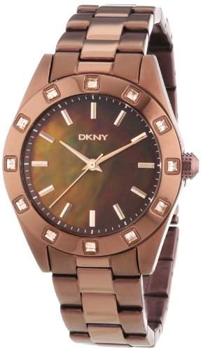 DKNY Damen-Armbanduhr Analog Quarz Edelstahl beschichtet NY8663